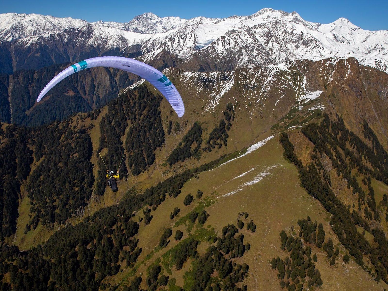 Paraglider over the Himalayas